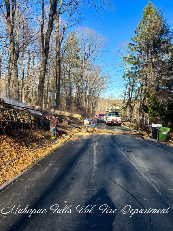 Tree and Wires Down Causing Brush Fire - Mahopac Falls Volunteer Fire ...